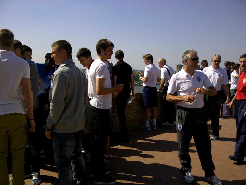 The group admire the views from the Fortress.